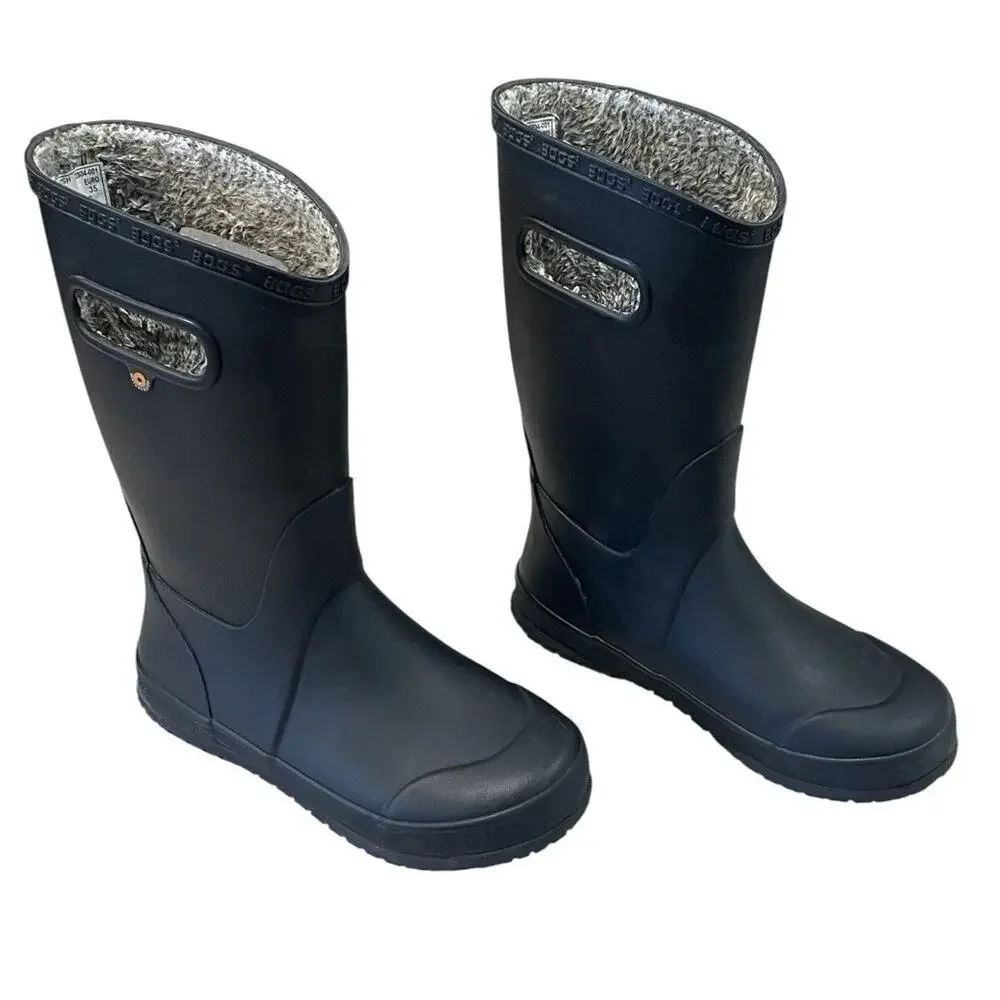 BOGS Kids/Children Rain Boots Plush Lined Black Waterproof Mid-Calf Youth Size 3